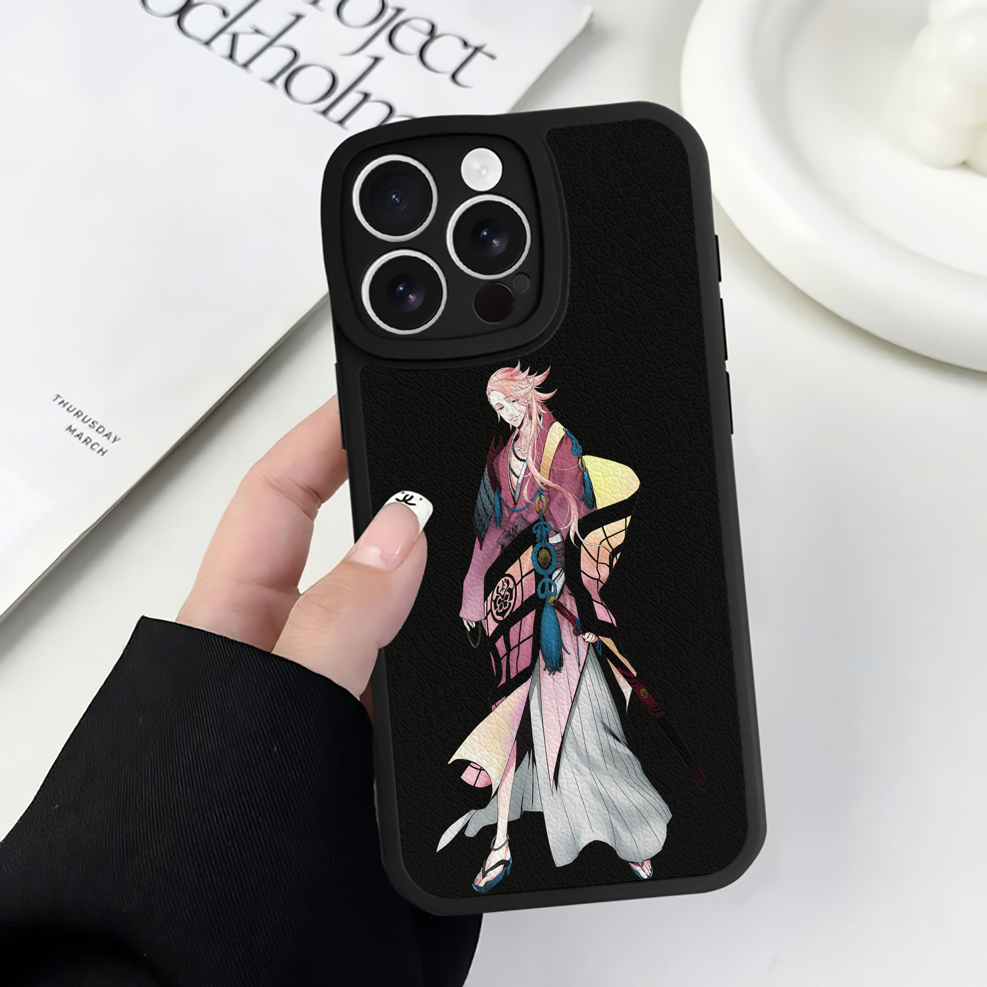 （画像用） 刀剣乱舞 Touken Ranbu 【iPhone 16シリーズ対応】シリコンスマホケース（レザー調） 材質：シリコン